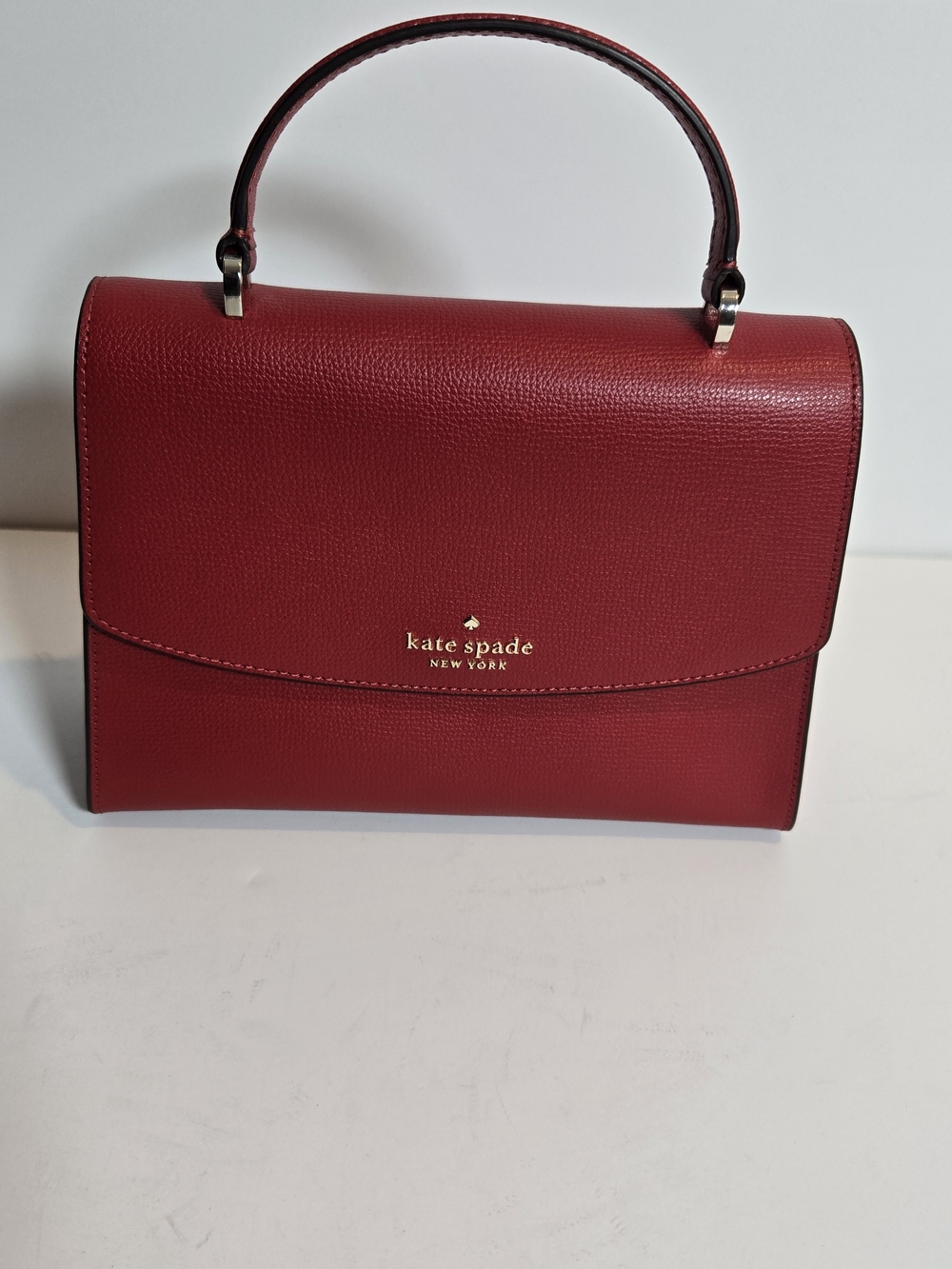 kate spade burgundy leather top-handle satchel